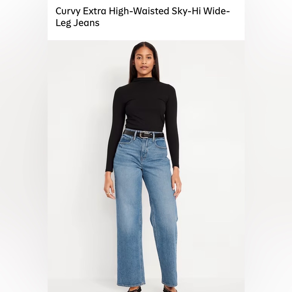 Curvy Extra High-Waisted Sky-Hi Wide-Leg Jeans-  SIZE 10
